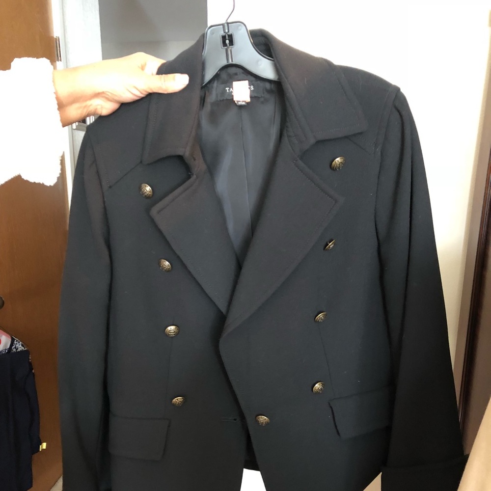 Talbots blackwool jacket with militarystyle button